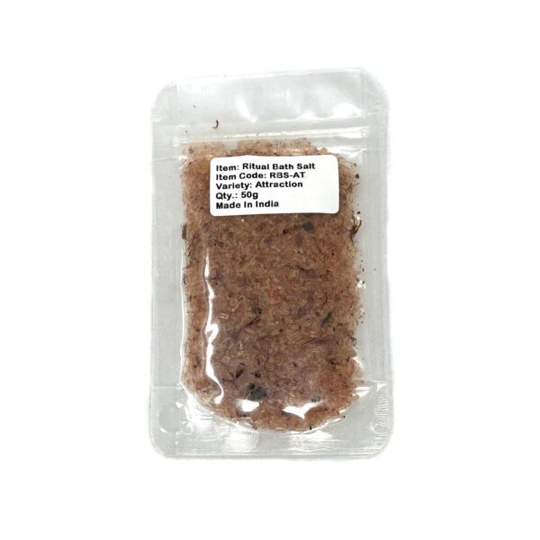 Shreyshti Ritual Bath Salt Attraction, 50g stand able pouch, a combination of salts, fragrances and herbs for space clearing and cleansing, anoint candles and cleansing tools or crystals - Image 2